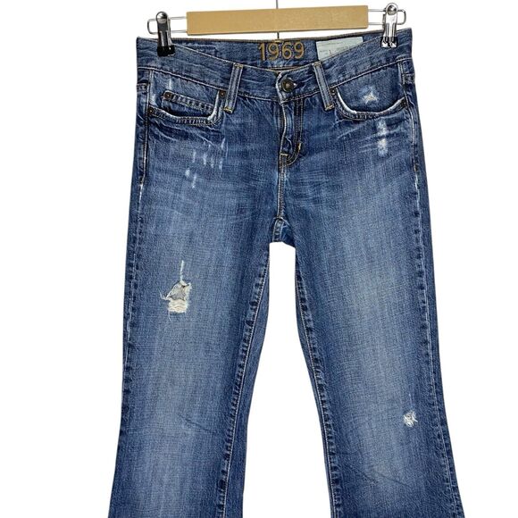 Vtg Gap 1969 Jeans Womens 1 (27x29) Western Boot Cut Denim Cowgirl Low Rise Y2K - Picture 5 of 12